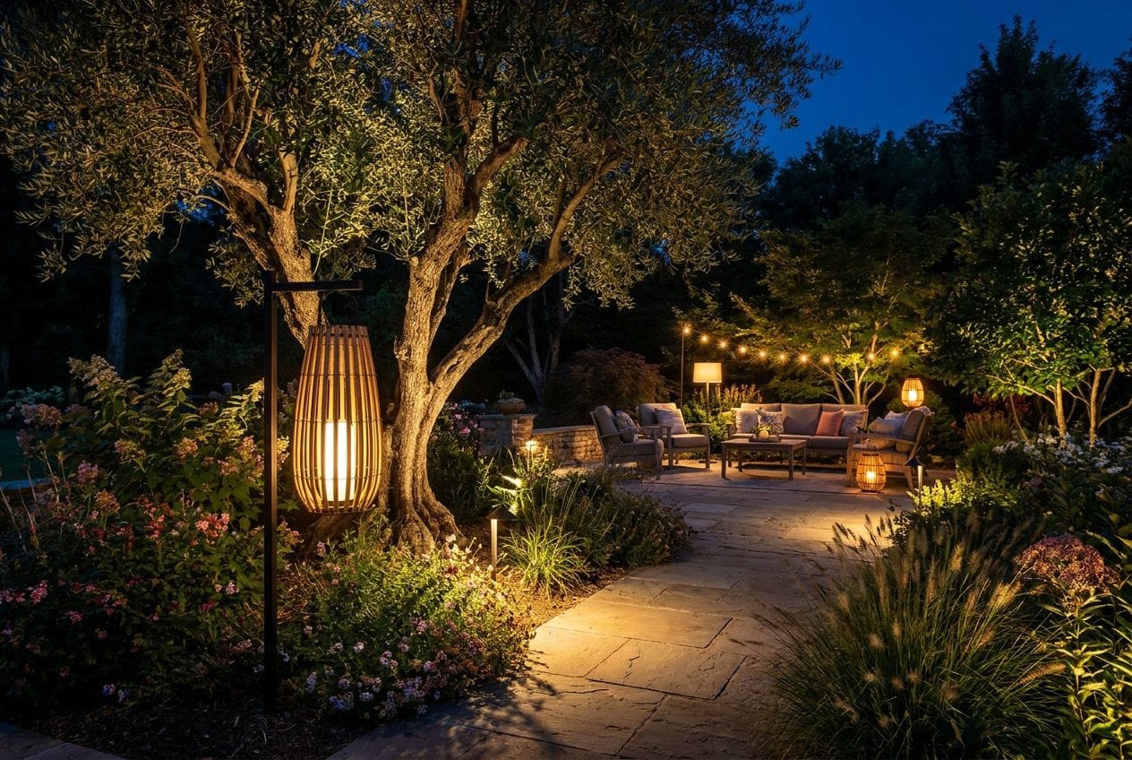 Outdoor garden lighting balancing function and beauty at night