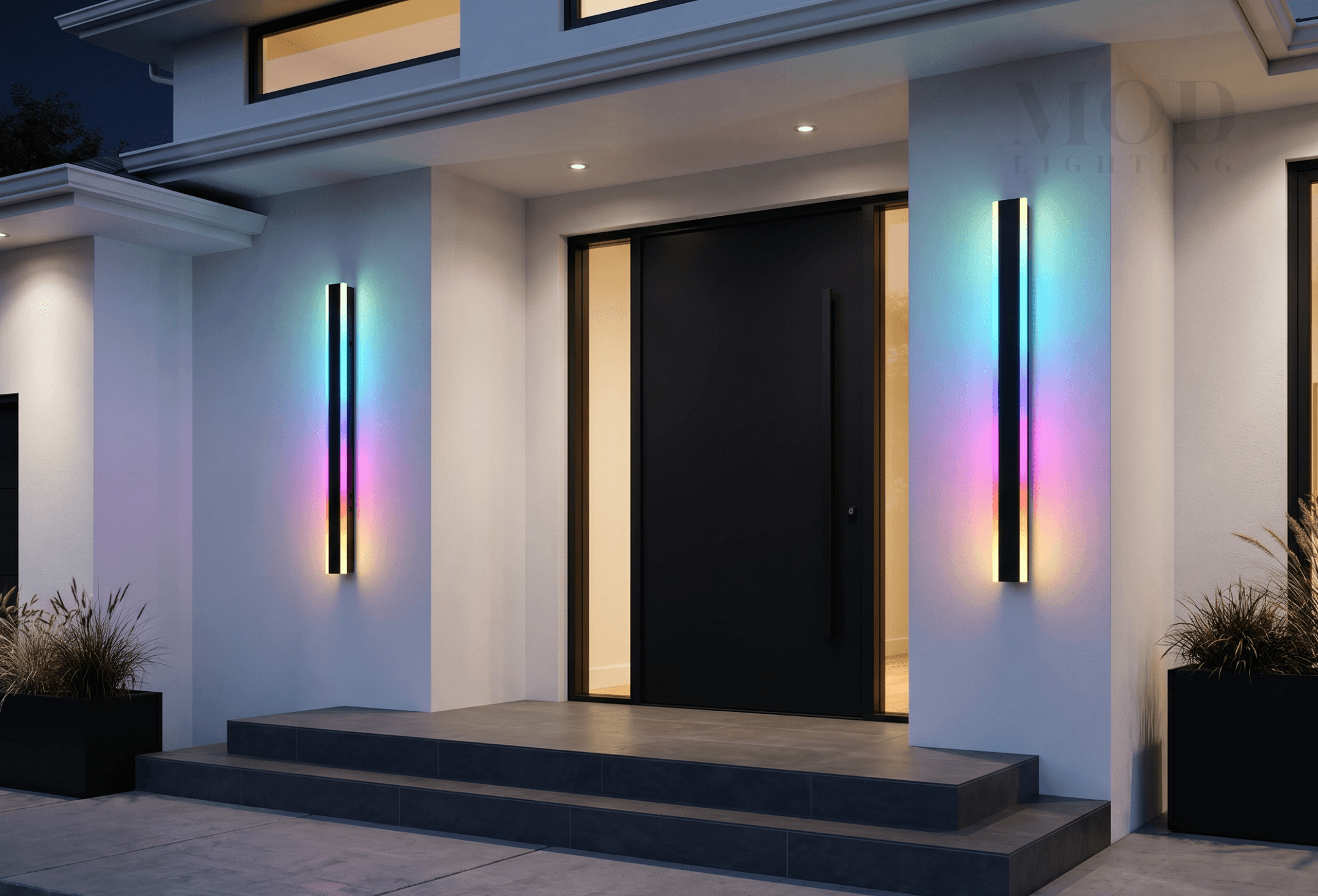 Haylen modern linear LED wall lights mounted vertically